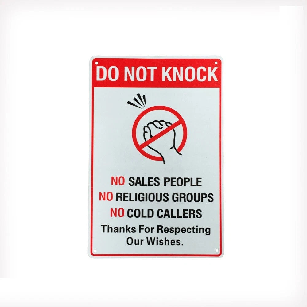 Warning Notice Sign Do Not Knock No Sales Religious Cold Callers