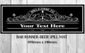 PERSONALISED (890mm X 240mm) Non-Slip Rubber Mat Home Bar Runner Man Cave & Shed - Tin Sign Factory Australia