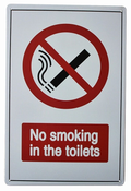 No Smoking in the Toilets Sign Metal Tin Restroom Warning Bathroom Wall Decor - Tin Sign Factory Australia