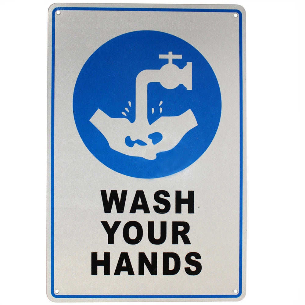 Warning Sign Wash Your Hands First Aid Safety Sign 200x300mm Metal