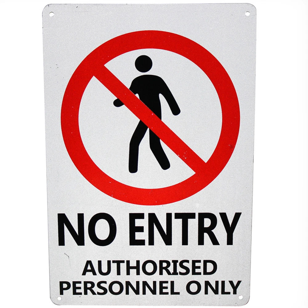 3x Warning Security Sign No Entry Authori Personal Only 200x300mm