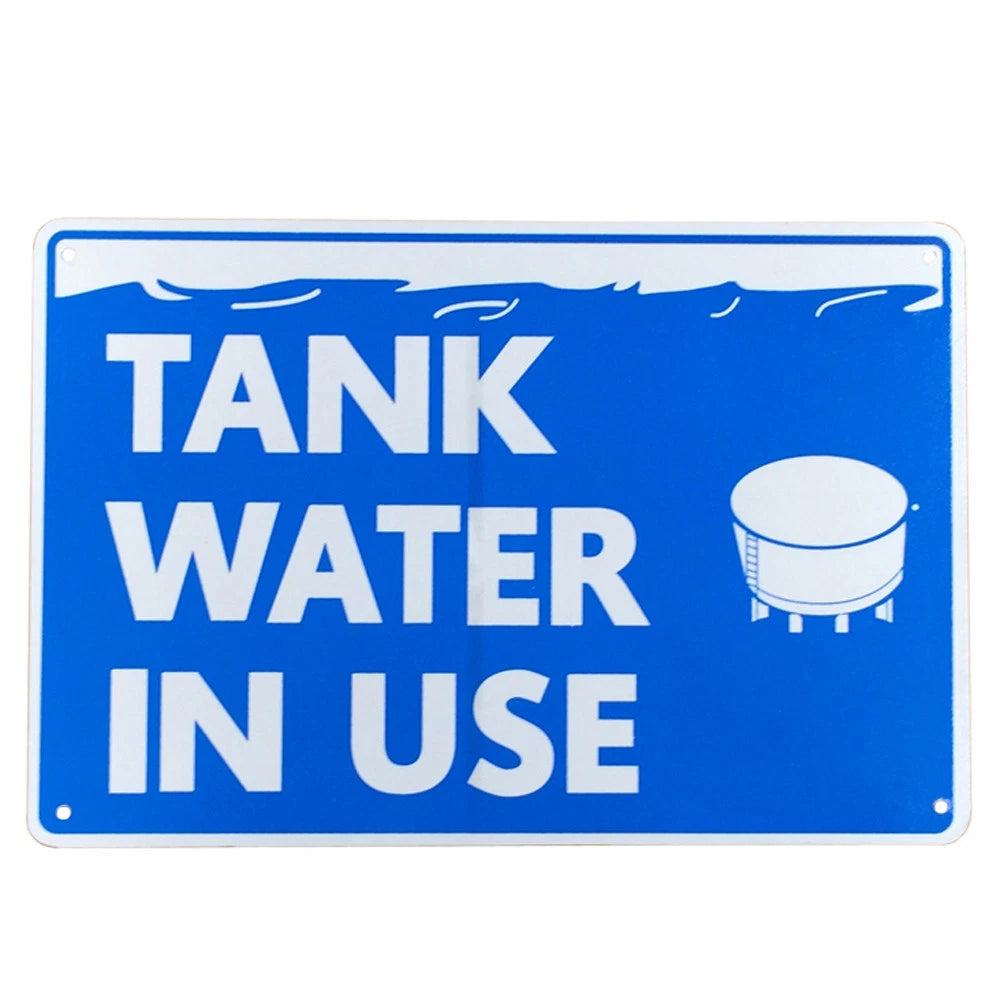 2x Notice Sign Tank Water in Use 200x300mm Metal Water Saver Garden