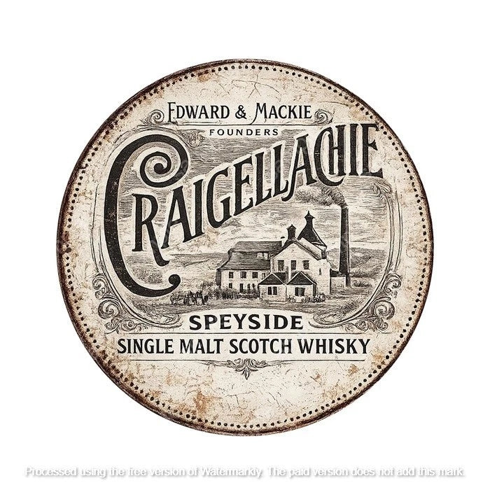 SPEYSIDE SCOTCH WHISKY 40 cm round aluminium sign