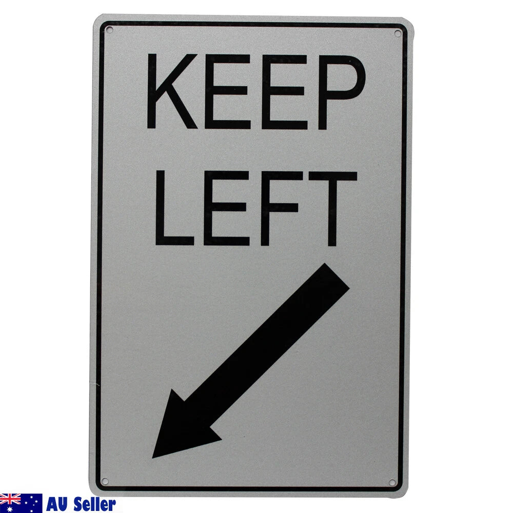 Warning Notice Keep Left Arrow Sign 200x300mm Metal Traffic