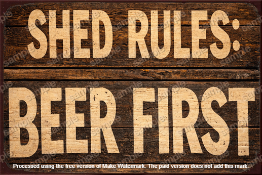 BEER FIRST Vintage Look Man Cave Shed Garage Humorous Beer Decor Metal Sign