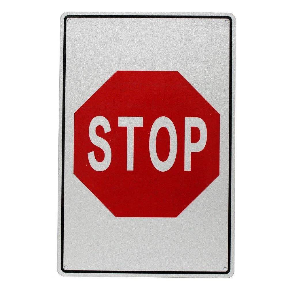 Warning Notice Stop Allowed Sign Traffic Stopping 200x300mm Metal