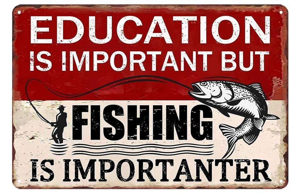 FISHING IS Home Vintage Rustic Look Man Cave Shed Garage Bar Wall Metal Tin Sign - Tin Sign Factory Australia