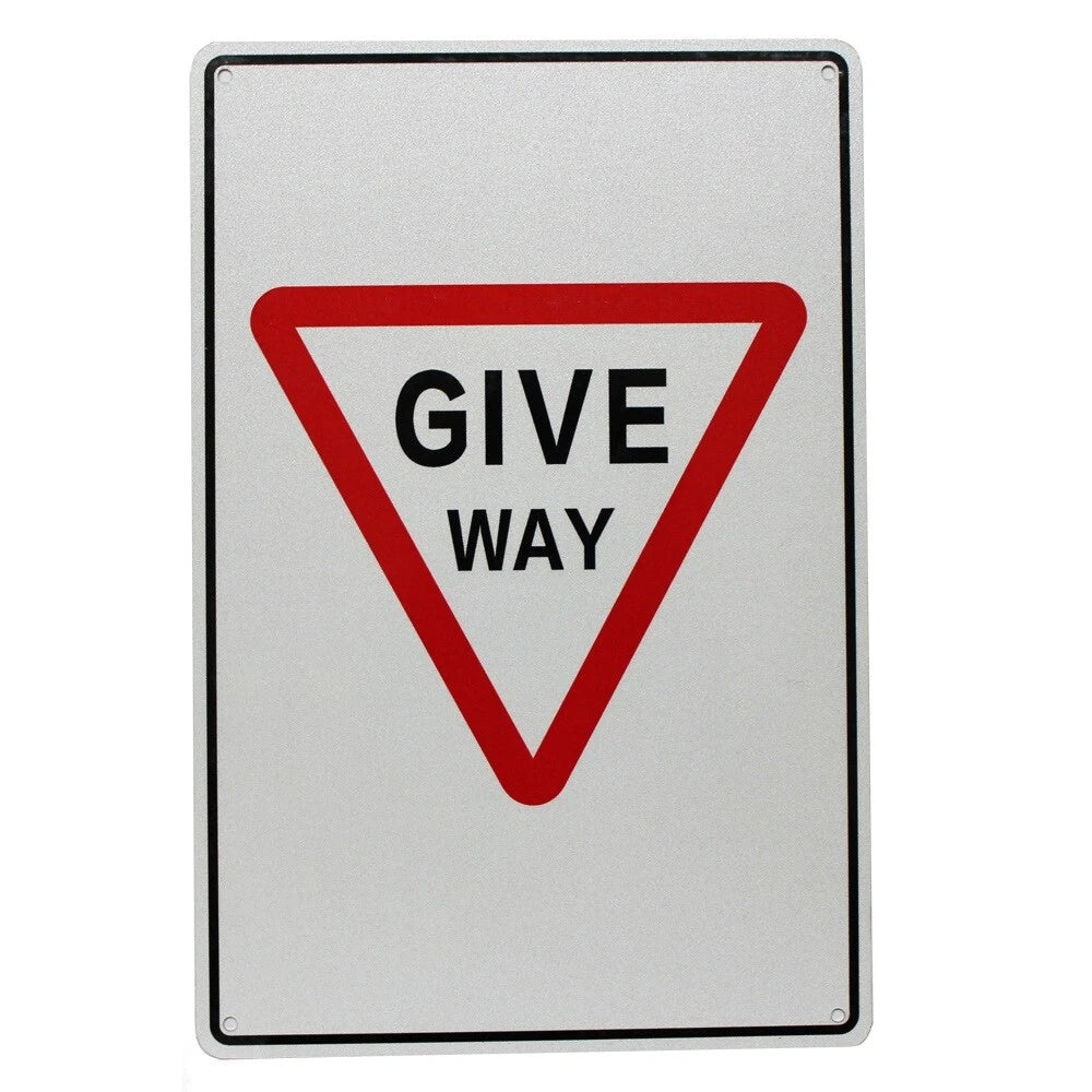 Warning Notice Give Way Sign Traffic Safety 200x300mm Public Driving - image 2