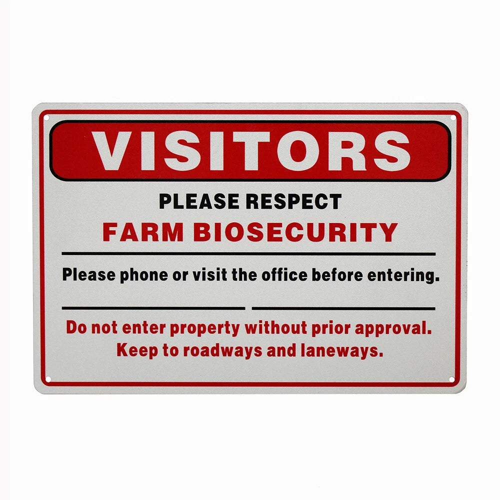 Warning Notice Visitors Farm Biosecurity Phone Before Enter 200x300mm