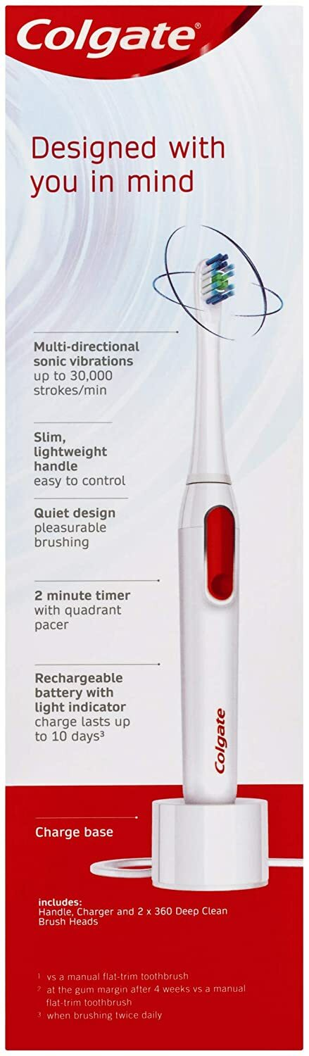 Colgate ProClinical 250R Deep Clean White Sonic Electric Power Toothbrush - Tin Sign Factory Australia