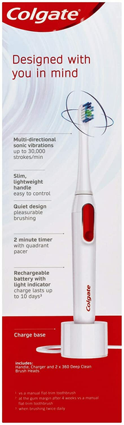 Colgate ProClinical 250R Deep Clean White Sonic Electric Power Toothbrush