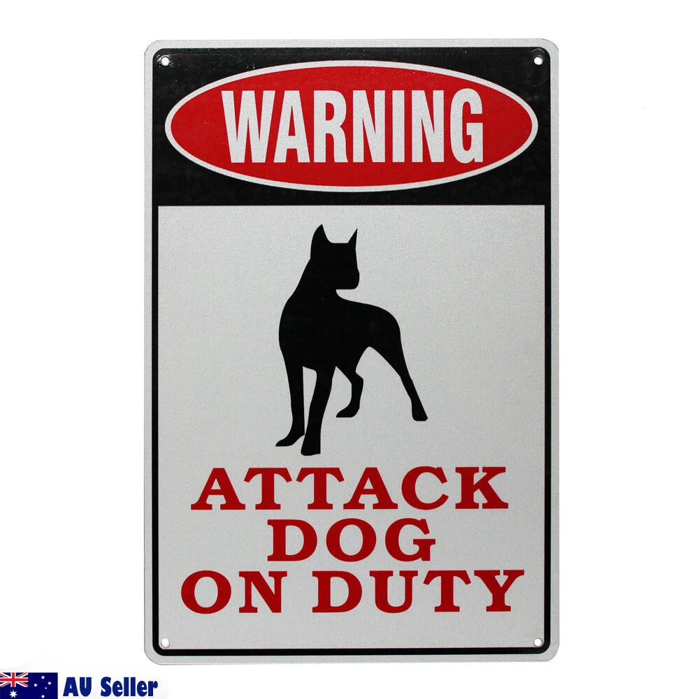 Warning Notice Attack Dog on Duty Sign 300*200mm Metal Private