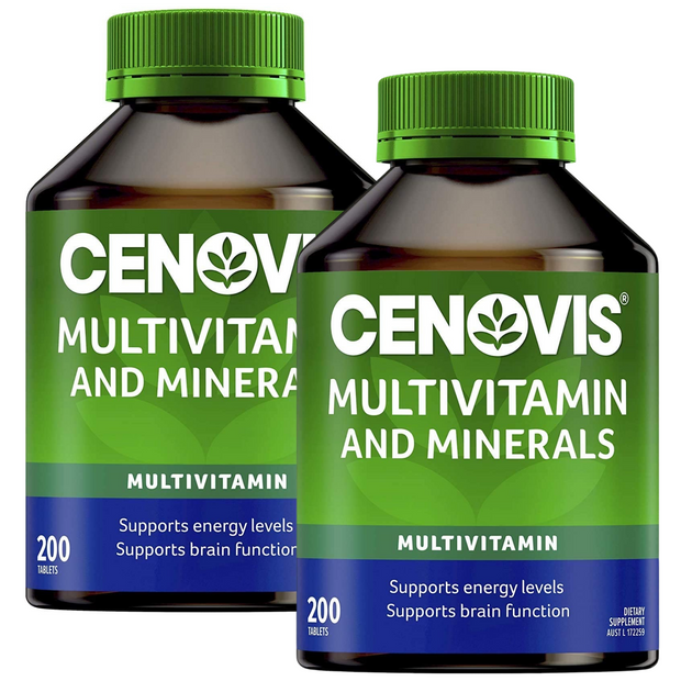 2 x Cenovis Multivitamin and Minerals Tablets Energy Support 200 Capsules | NEW