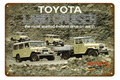 TOYOTA LAND CRUISER 4W DRIVE Rustic Metal Sign Vintage Tin - Tin Sign Factory Australia