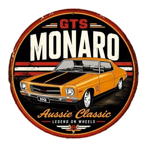 Monaro Muscle Car 40 cm round aluminium sign
