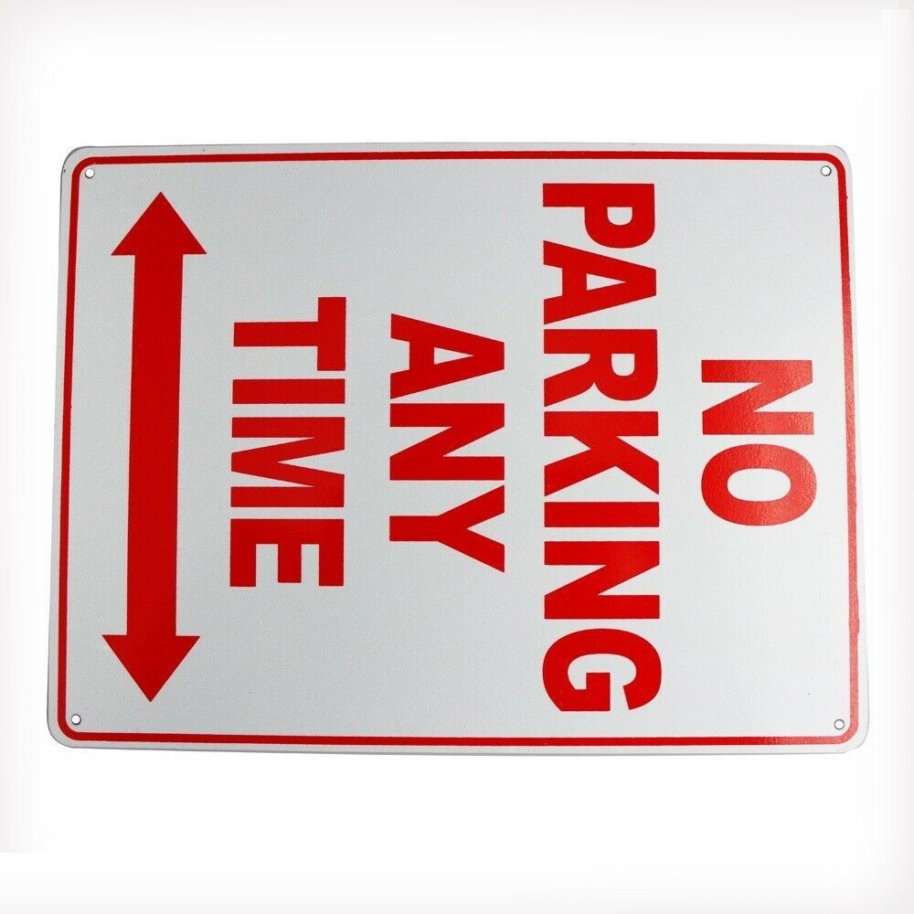 3x WARNING NOTICE SIGN NO PARKING ANY TIME PROPERTY 200x300mm Metal