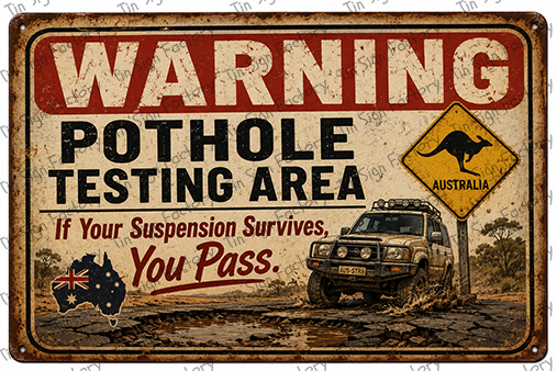 TESTING AREA Home Workshop Shed Garage Bar Shop Wall Funny Tin Metal Sign