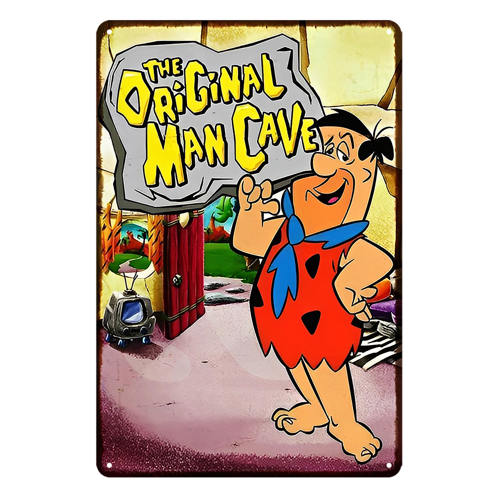 THE ORIGINAL MAN CAVE PROPERTY Tin Metal Sign Rustic Look Vintage Nostalgic - Tin Sign Factory Australia