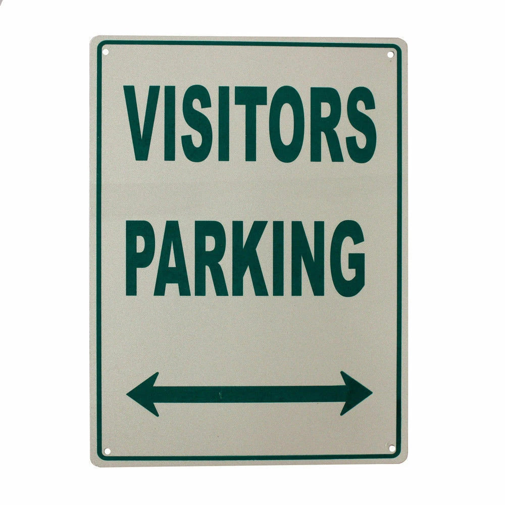 Warning Notice Visitors Parking Sign 200x300mm Metal Traffic