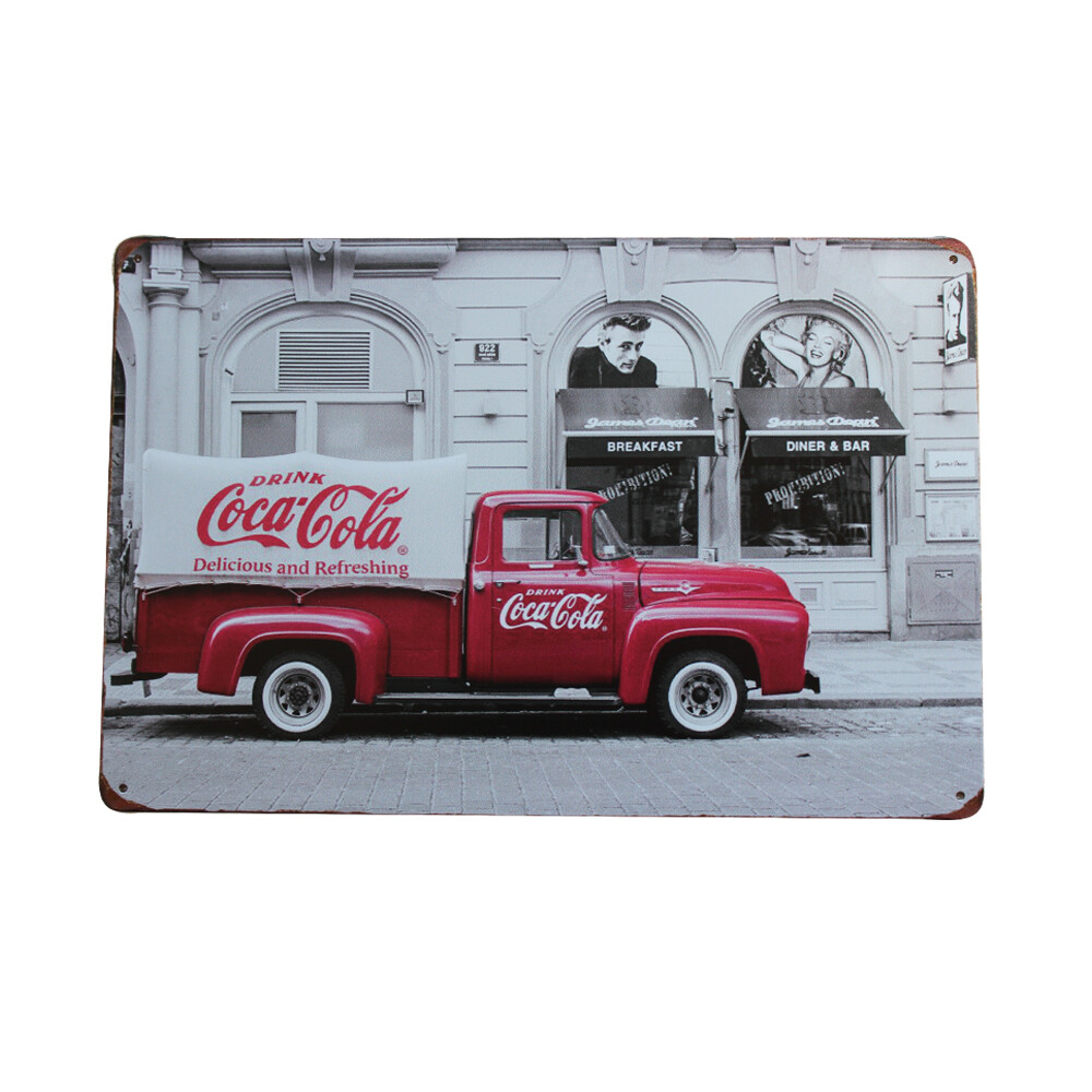 Metal Tin Sign Coca Cola Truck MAN CAVE brand new 200x300mm - Tin Sign Factory Australia
