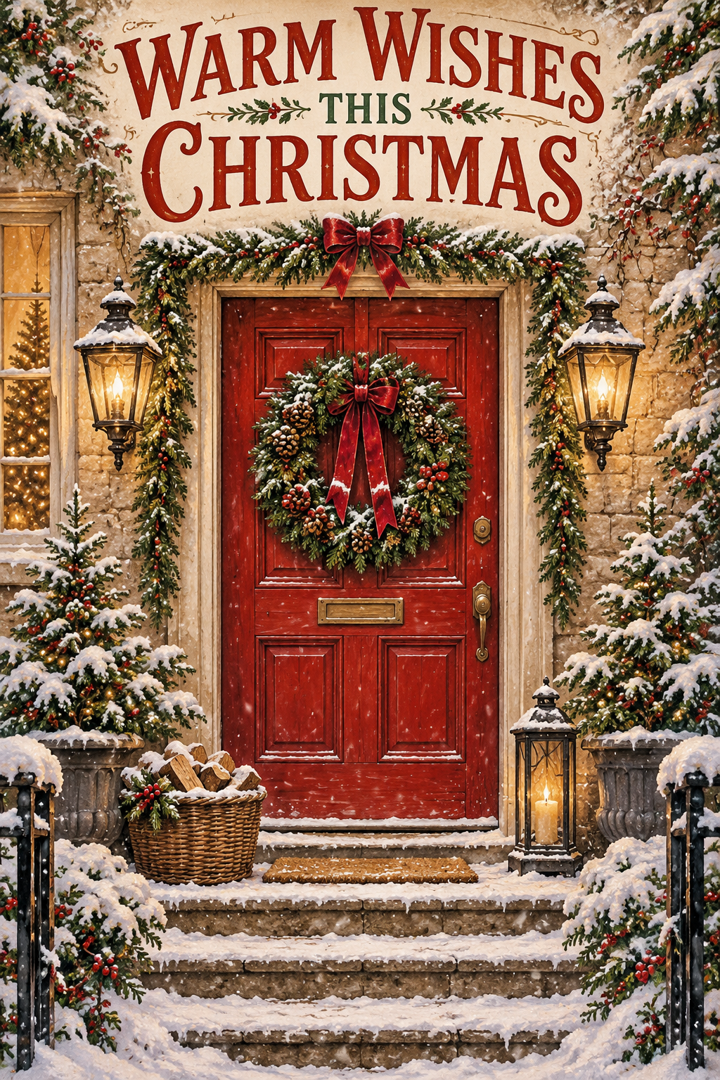 Warm Wishes This Christmas Holiday Man Cave Garage Bar & Shed Decor Metal Sign
