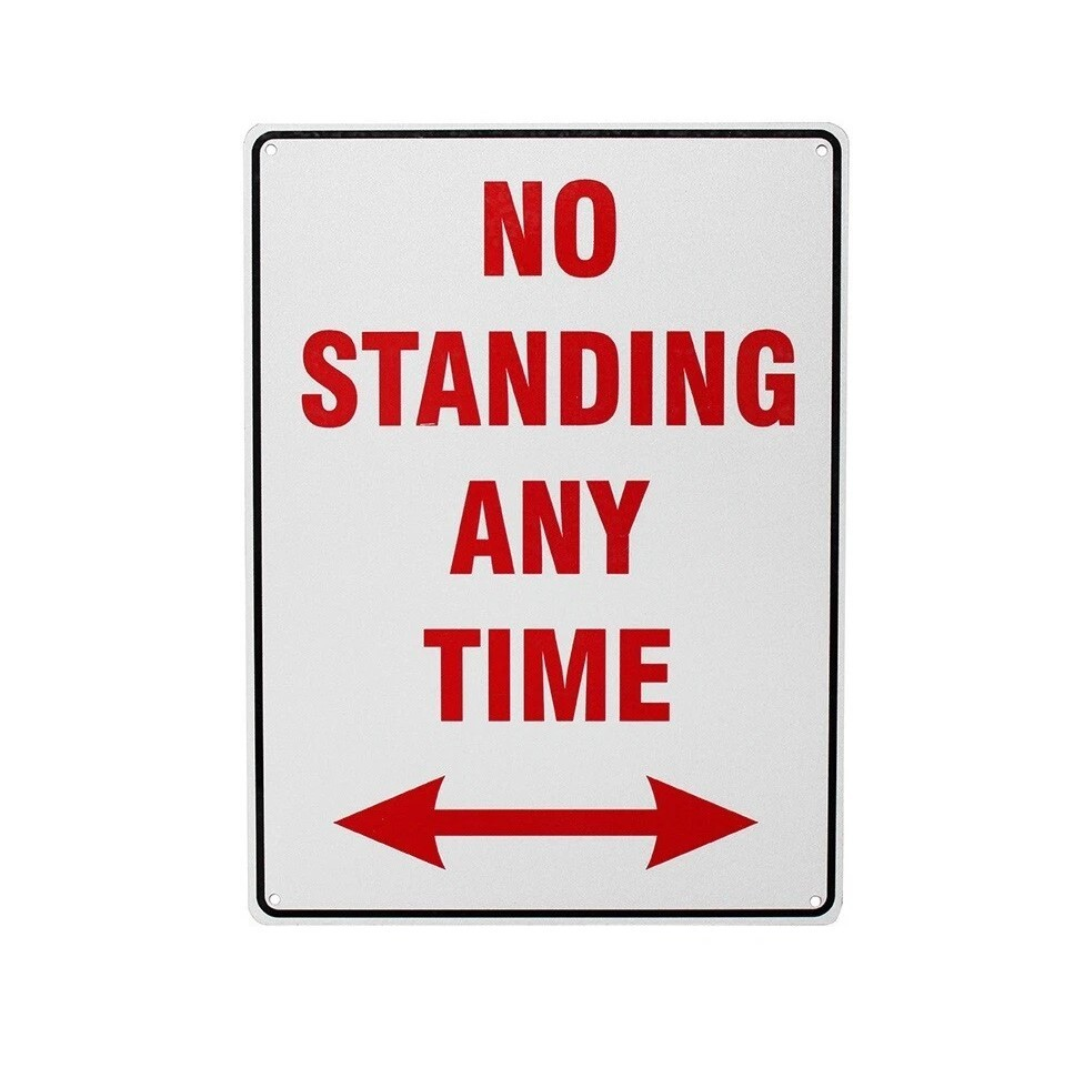 NO STANDING Home Wall Man Cave Rustic Look Workshop Bar Warning Metal Sign