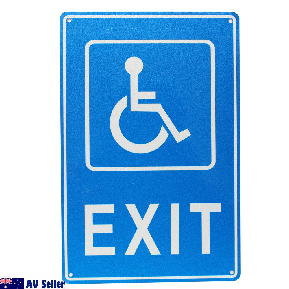 3x Warning Notice Disabled Exit Sign 200x300mm Public Service