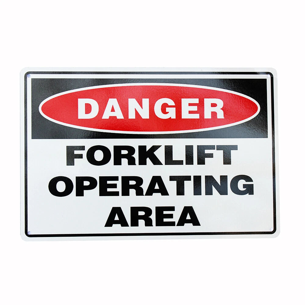 2x Warning Forklift Operatiing Area Sign 200*300mm Metal Reflective