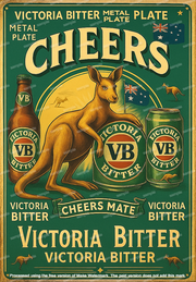 VB CHEERS MATE Vintage Look Metal Sign Perfect for Bar, Garage, Pub & Man Cave