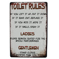 2x Tin Sign 200x300mm Toilet Rules Ladies Gentlemen Funny Comedy