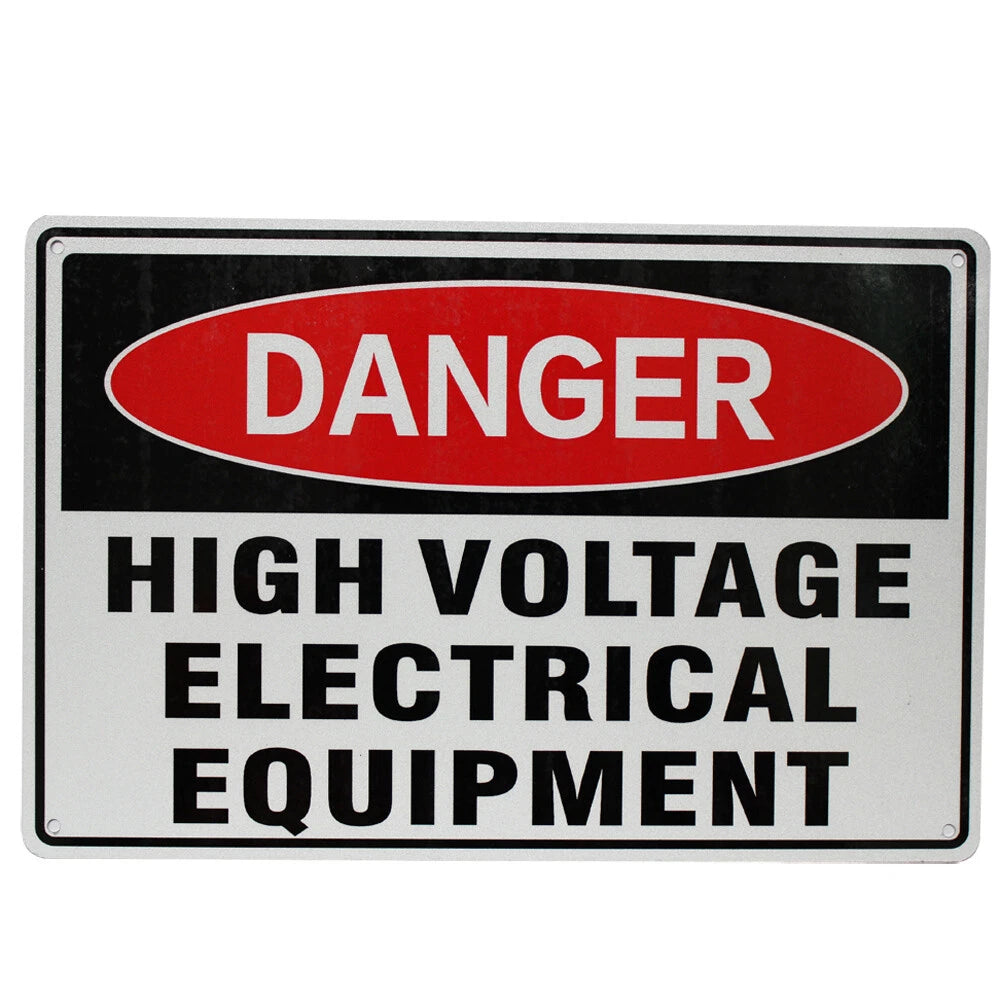 2x Warning Danger High Voltage Sign Electrical Equipment 200x300