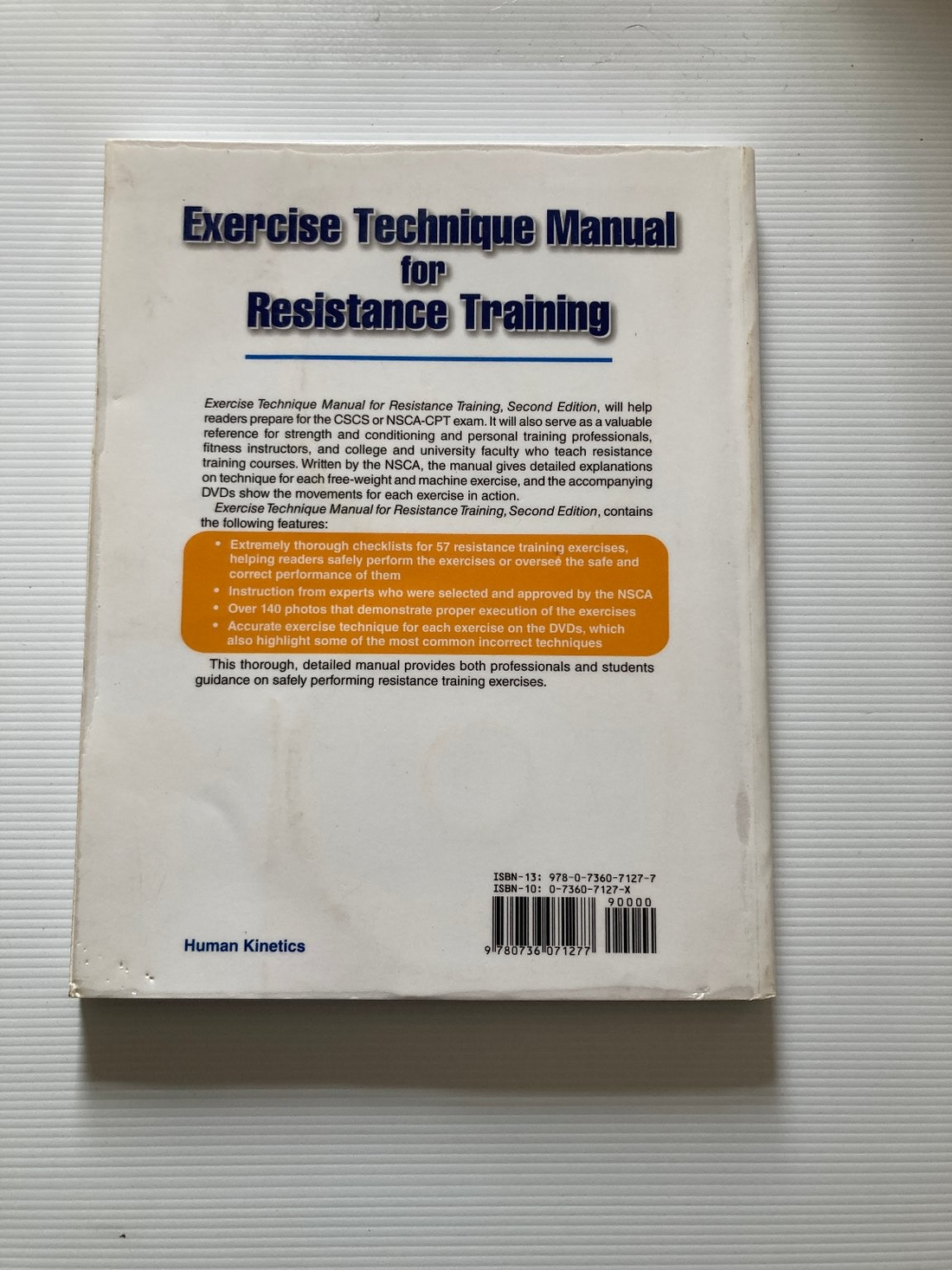Nsca Exercise Technique Manual for Resistance Training 2nd Edition Book DVD