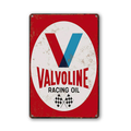 Valvoline Racing Oil Red V Flag Tin Sign Man Cave Shed Garage - Tin Sign Factory Australia