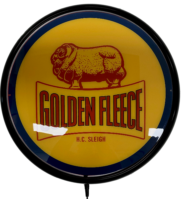 Golden Fleece Bar Lighting Wall Sign Light Button Black