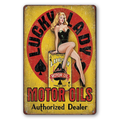 Tin Sign MOTOR OILS LUCKY LADY authorized Dealer Rustic Look Decorative Wall Art - Tin Sign Factory Australia