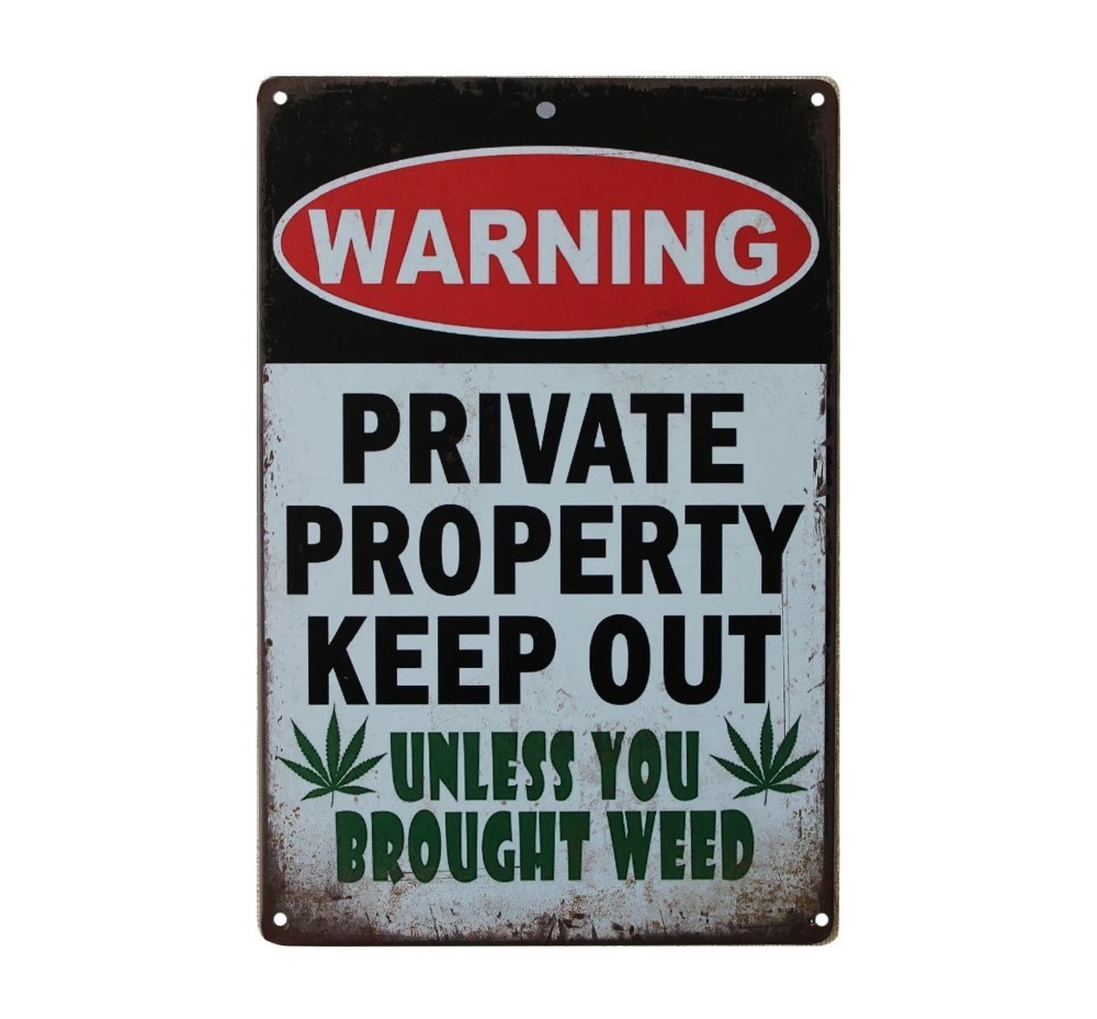 PRIVATE PROPERTY Home Wall Man Cave Rustic Look Workshop Bar Warning Metal Sign