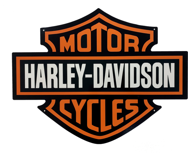 Large Harley Davidson Motor Cycles Metal Shield Wall Sign