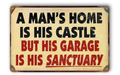 HIS SANCTUARY Home Vintage Look Wall Man Cave Shed Garage Bar Metal Tin Sign - Tin Sign Factory Australia