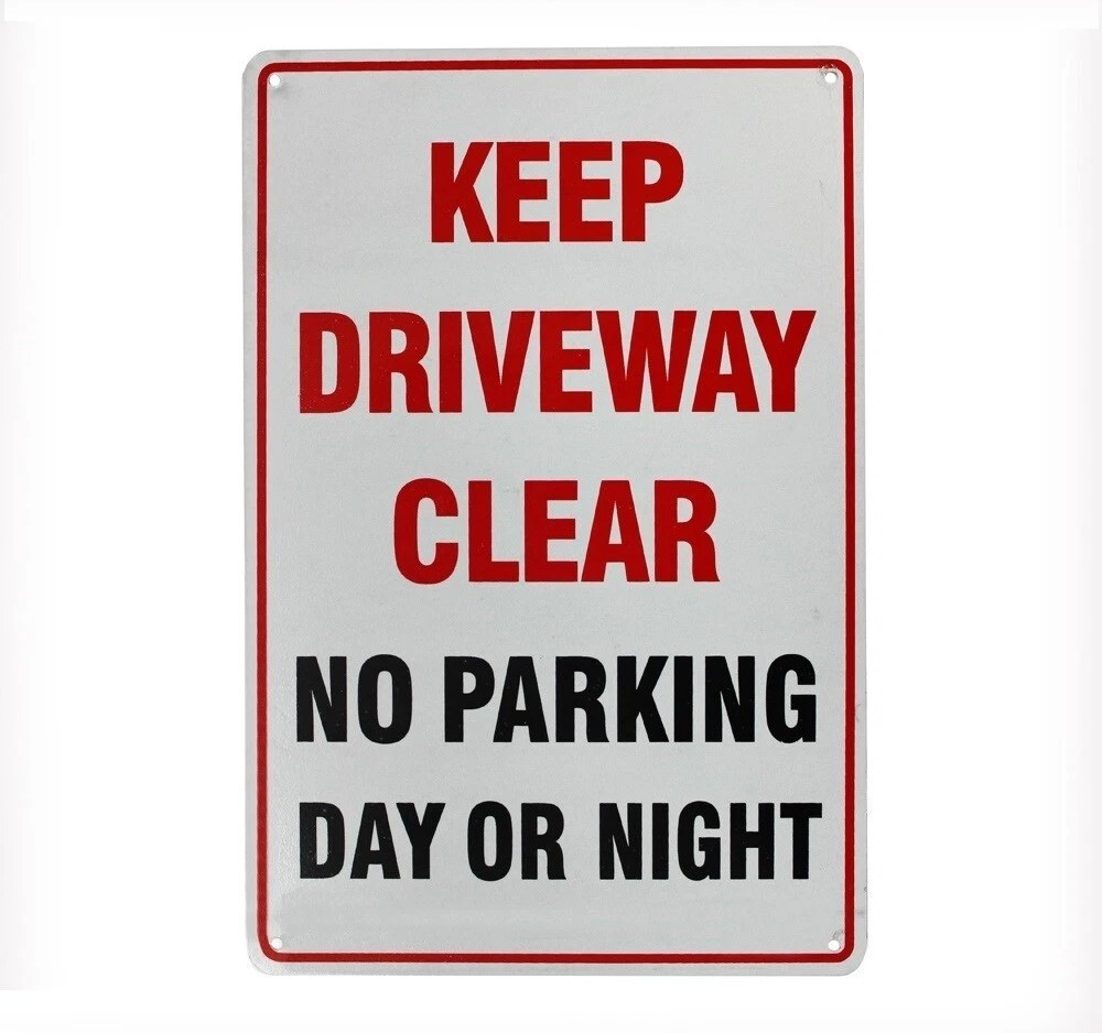 KEEP DRIVEWAY CLEAR Home Wall Man Cave Bar Rustic Look Warning Decor Metal Sign - Tin Sign Factory Australia