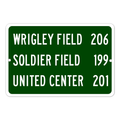 Chicago Sports Venues Wrigley Field Soldier Field Distance Road Tin Metal Sign - Tin Sign Factory Australia