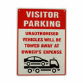 Warning Notice Visitor Parking Sign Unauthorized Be Towed Away - image 2