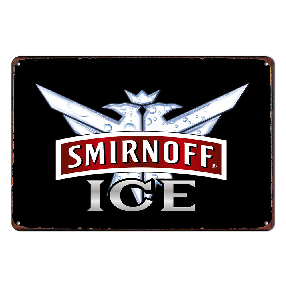 SMIRNOFF ICE BEER DRINK Tin Metal Sign Rustic Look Vintage Man Cave - Tin Sign Factory Australia