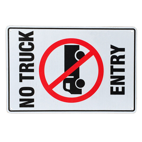 Warning Sign NO TRUCK ENTRY 200x300mm Metal Notice Road Private Property Safe - Tin Sign Factory Australia