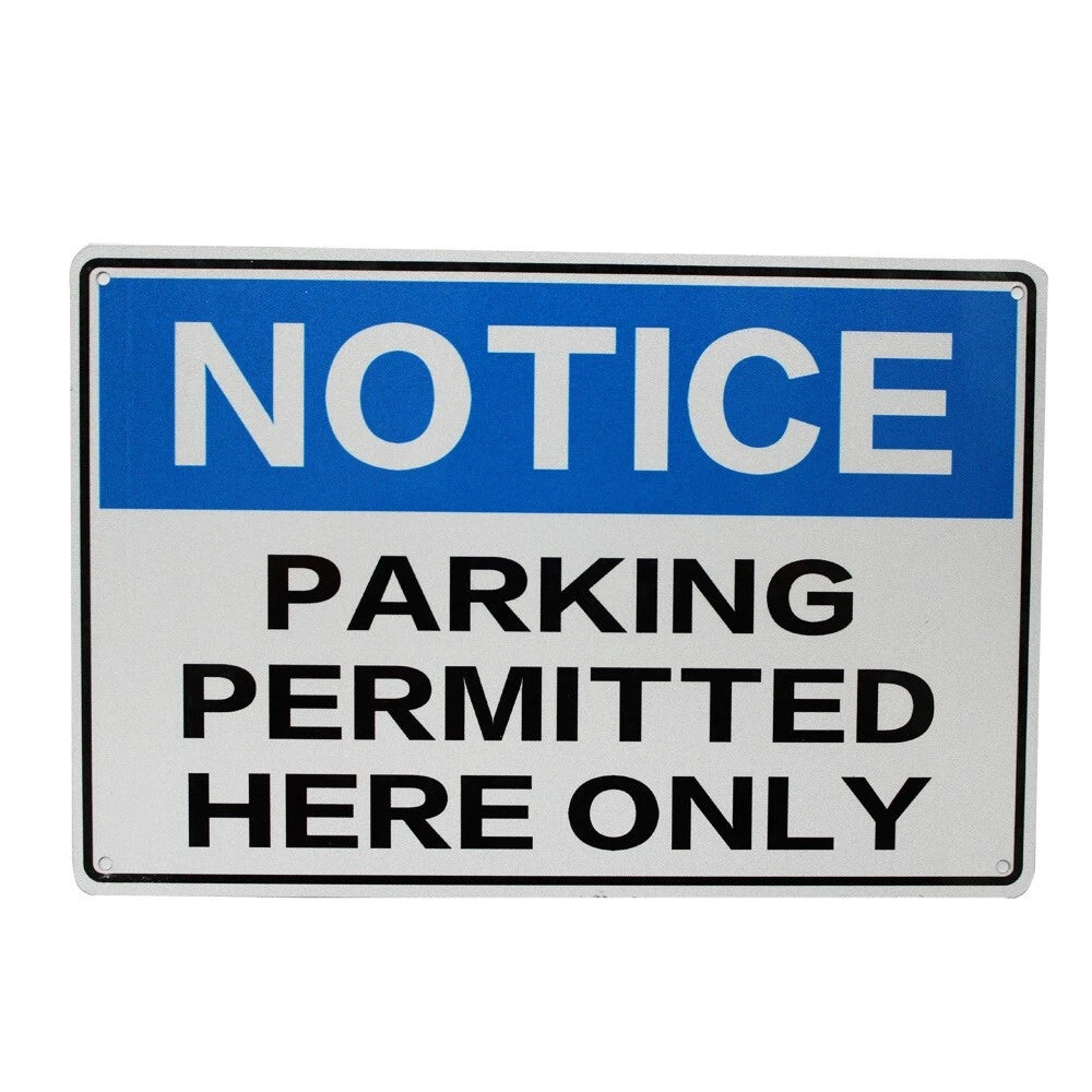2x Warning Notice Parking Permitted Here Only Sign 200x300 Traffic