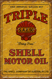 TRIPLE S.A.E. 50 Vintage Look Metal Sign Perfect for Bar, Garage, Pub & Man Cave