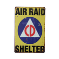Tin Sign Vintage Retro Air Raid Shelter Warning Metal sign 200x300mm Man Cave - Tin Sign Factory Australia