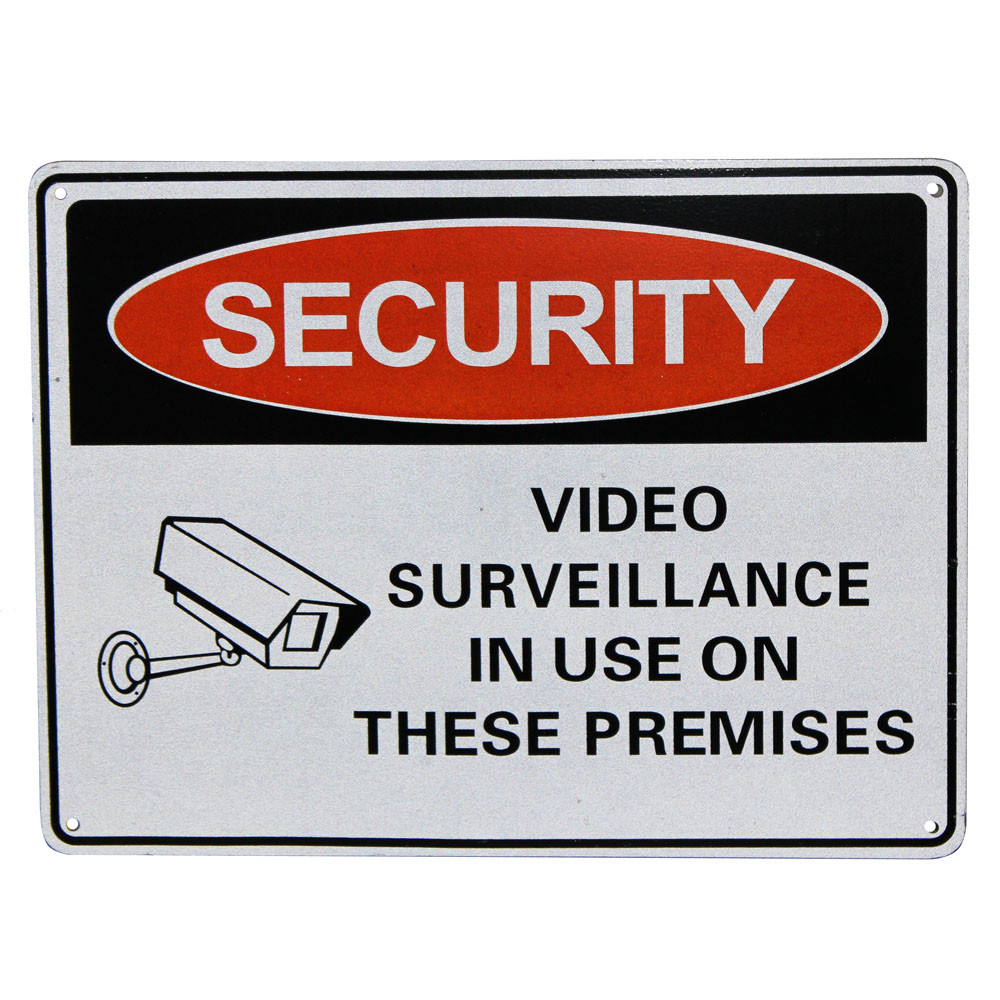 Warning Security Notice Sign Video Surveillance In use 200x300mm Metal Safety - Tin Sign Factory Australia