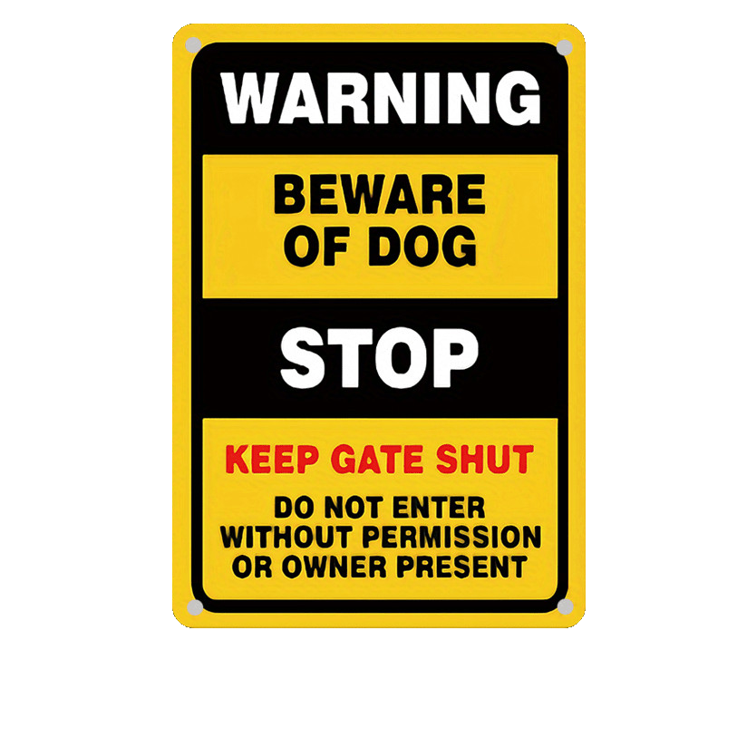 Beware Of Dog Warning Metal Sign Keep Gate Shut Do Not Enter Yard Security Decor