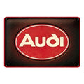 Audi Car Logo Funny Tin Metal Sign Rustic Look Vintage