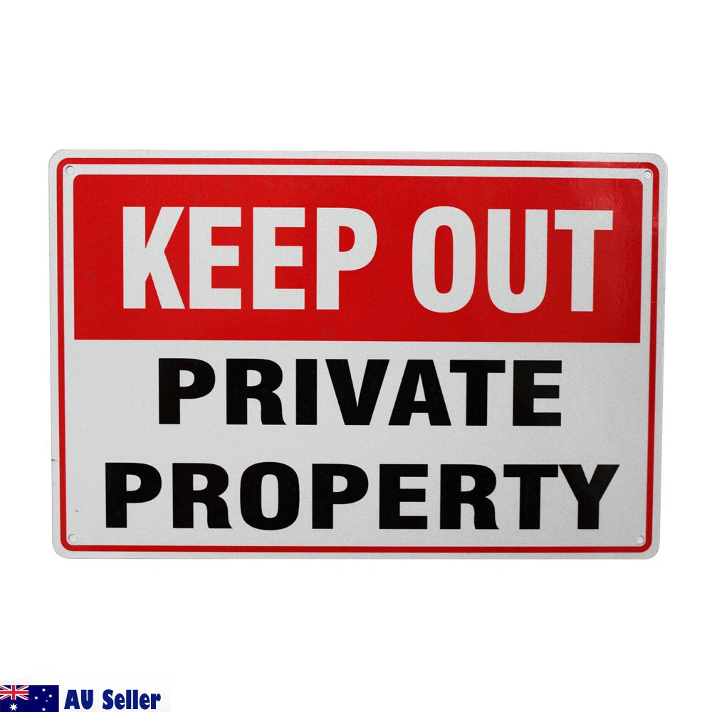Warning Keep Out Sign 200x300mm Metal Private Property Home Safe - image 3